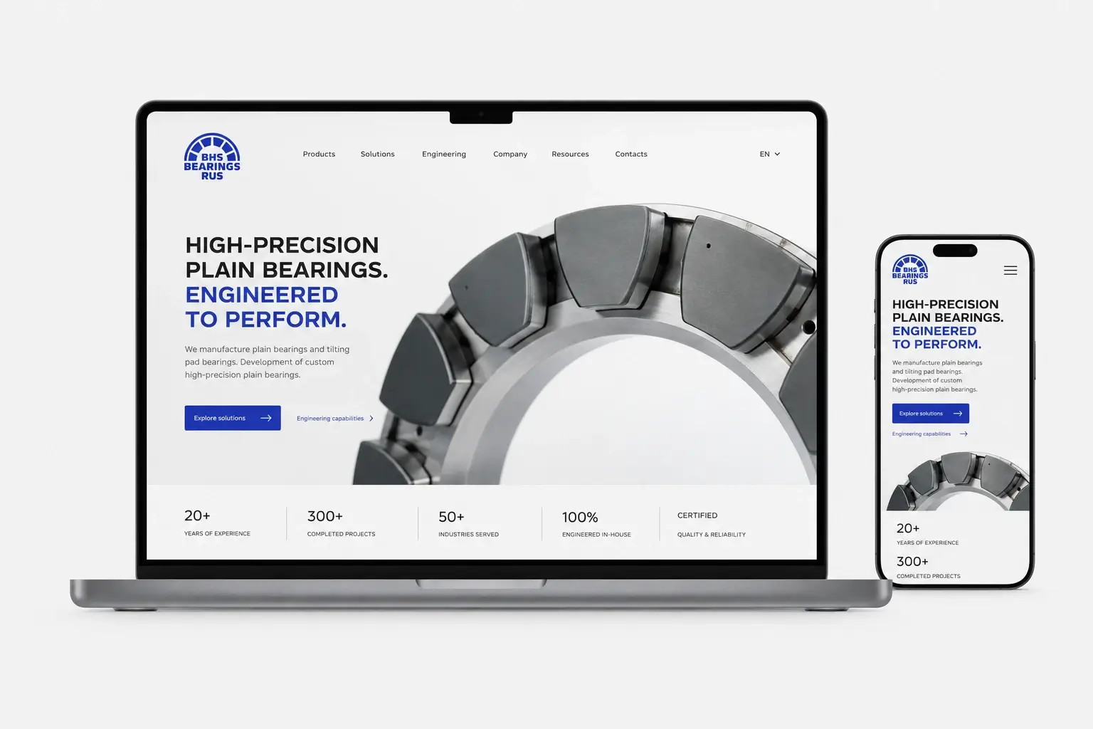 BHS Bearings Rus branding on outdoor industrial application