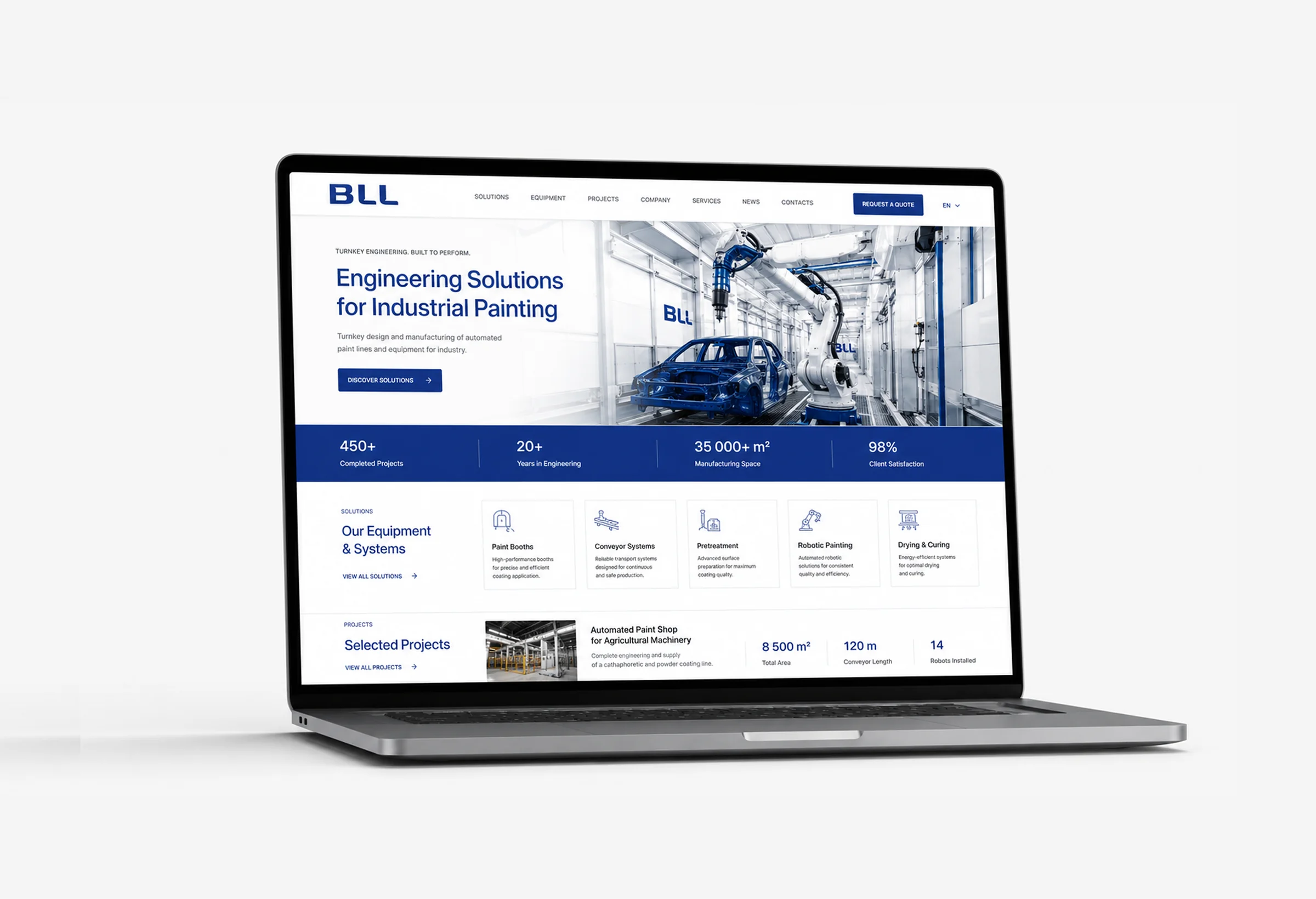 BLL Engineering website design – industrial B2B digital presence at bll-e.ru