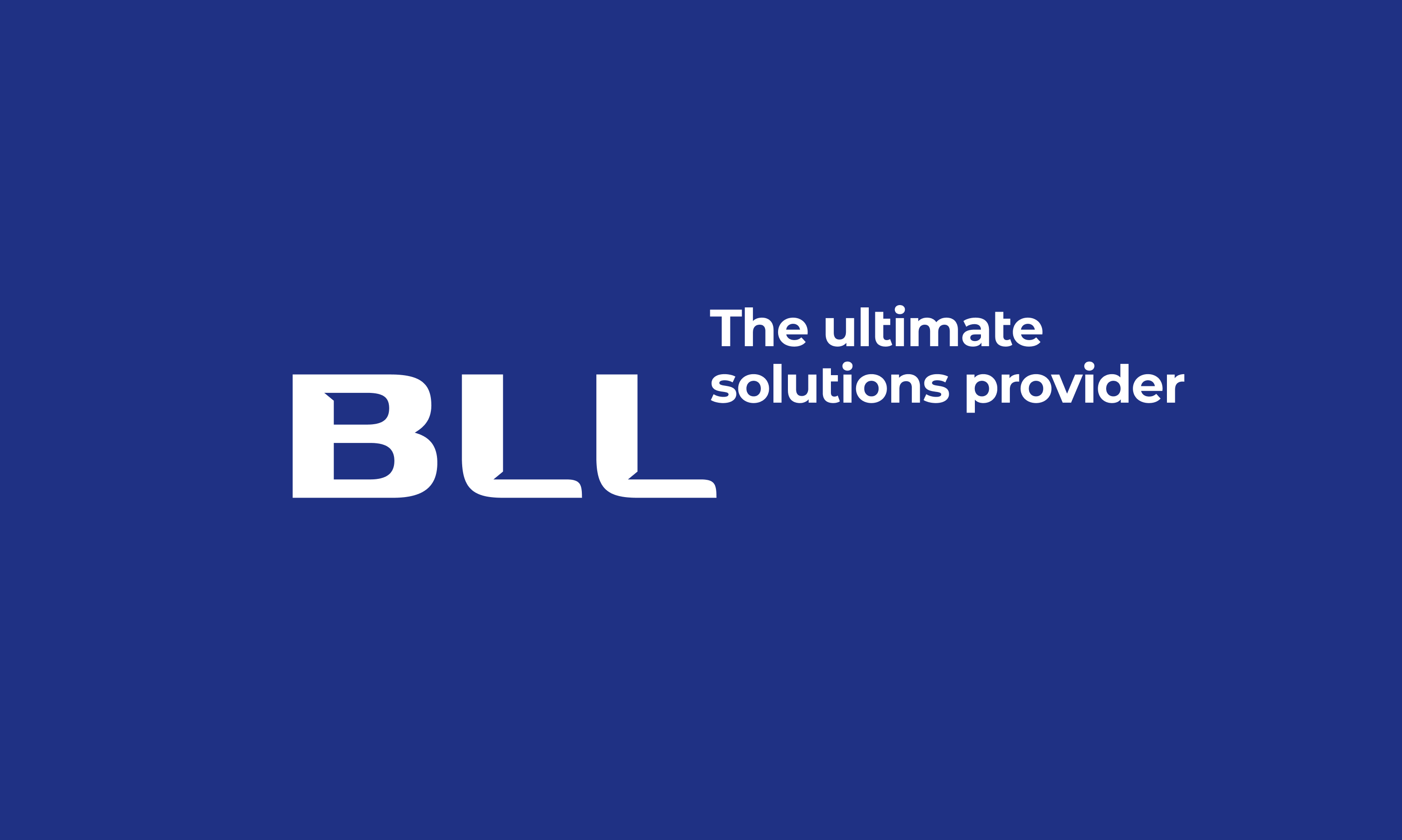BLL Engineering logo on blue – corporate identity primary color application