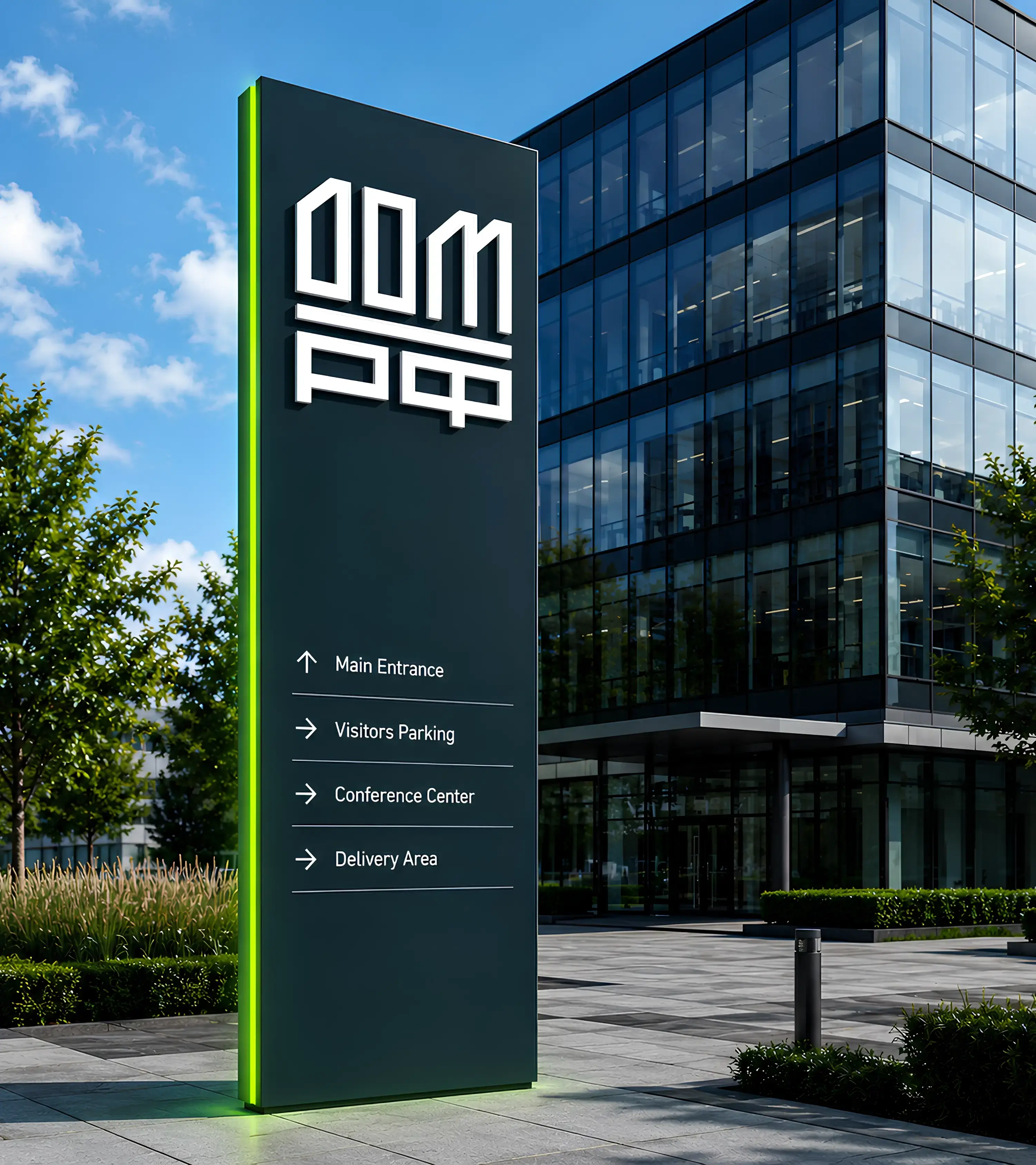DOM.RF pylon logo sign – corporate pylon logo sign