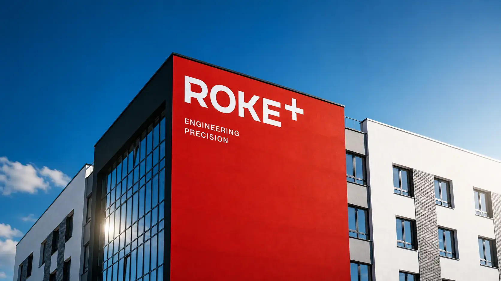 ROKE Swiss – brand identity system for precision fittings manufacturer entering EU and Middle East markets