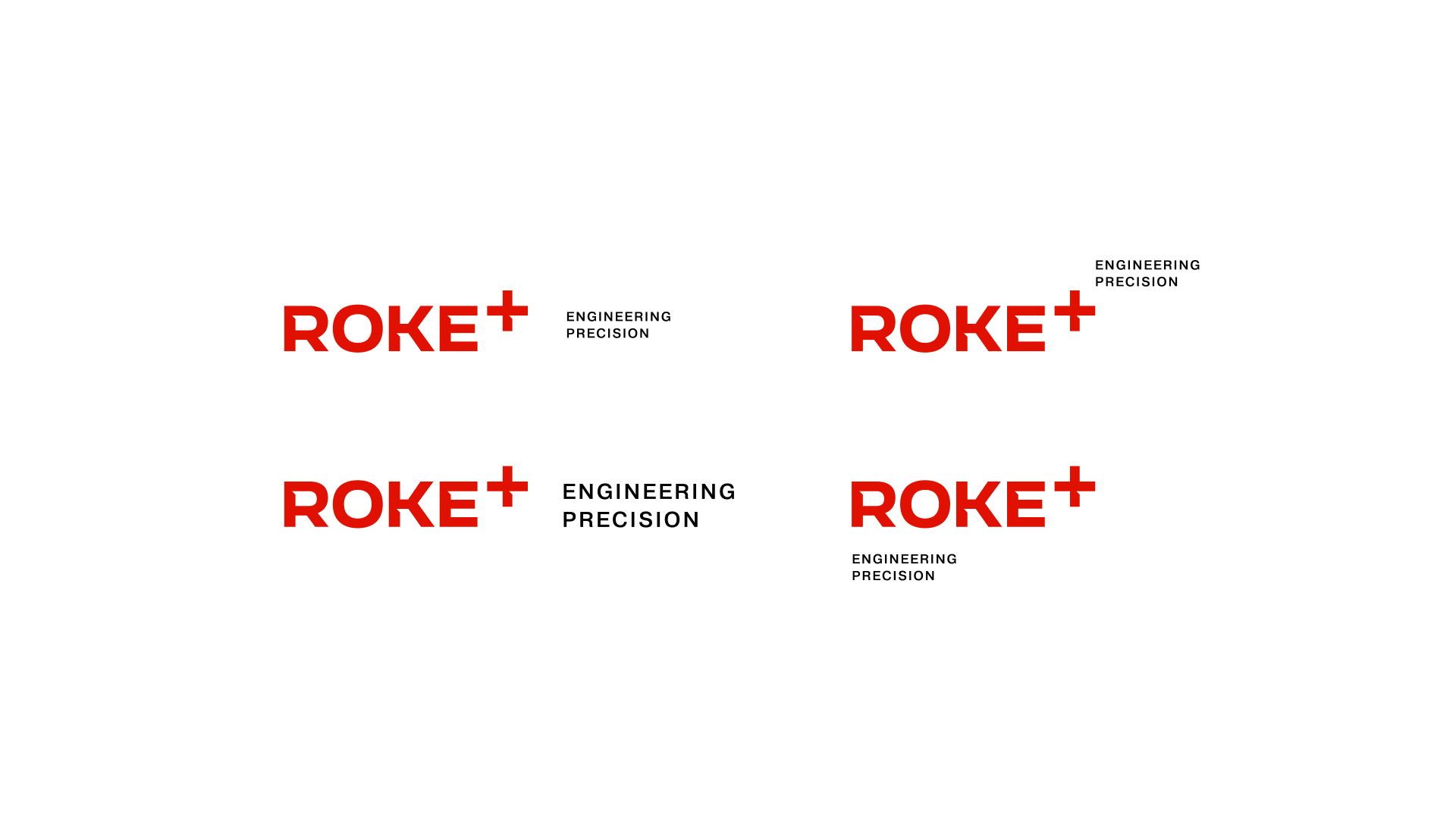ROKE+ logo lockup system across descriptor positions