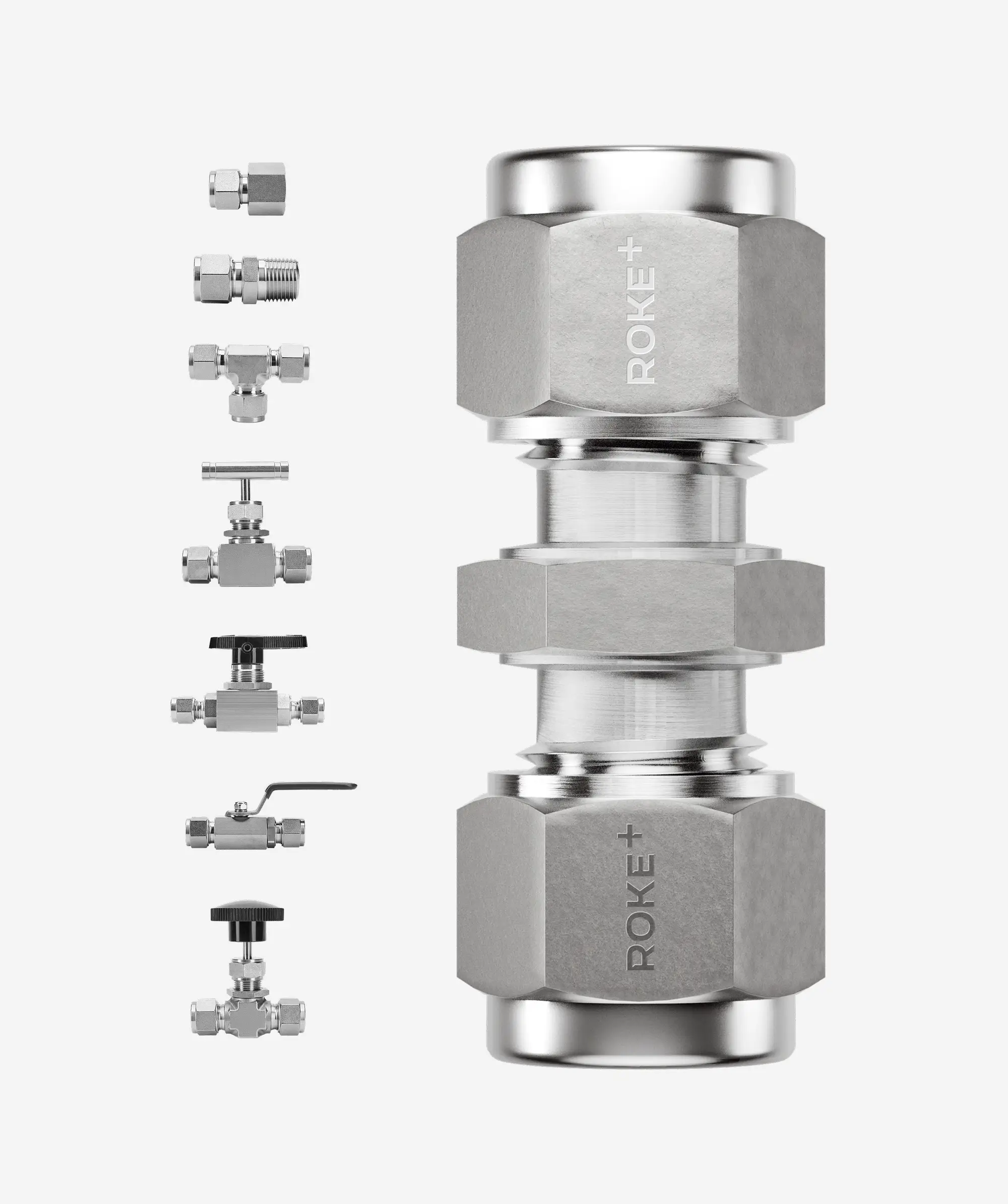 ROKE+ Swiss full product range – precision fittings and valves for oil & gas, pharma, chemicals