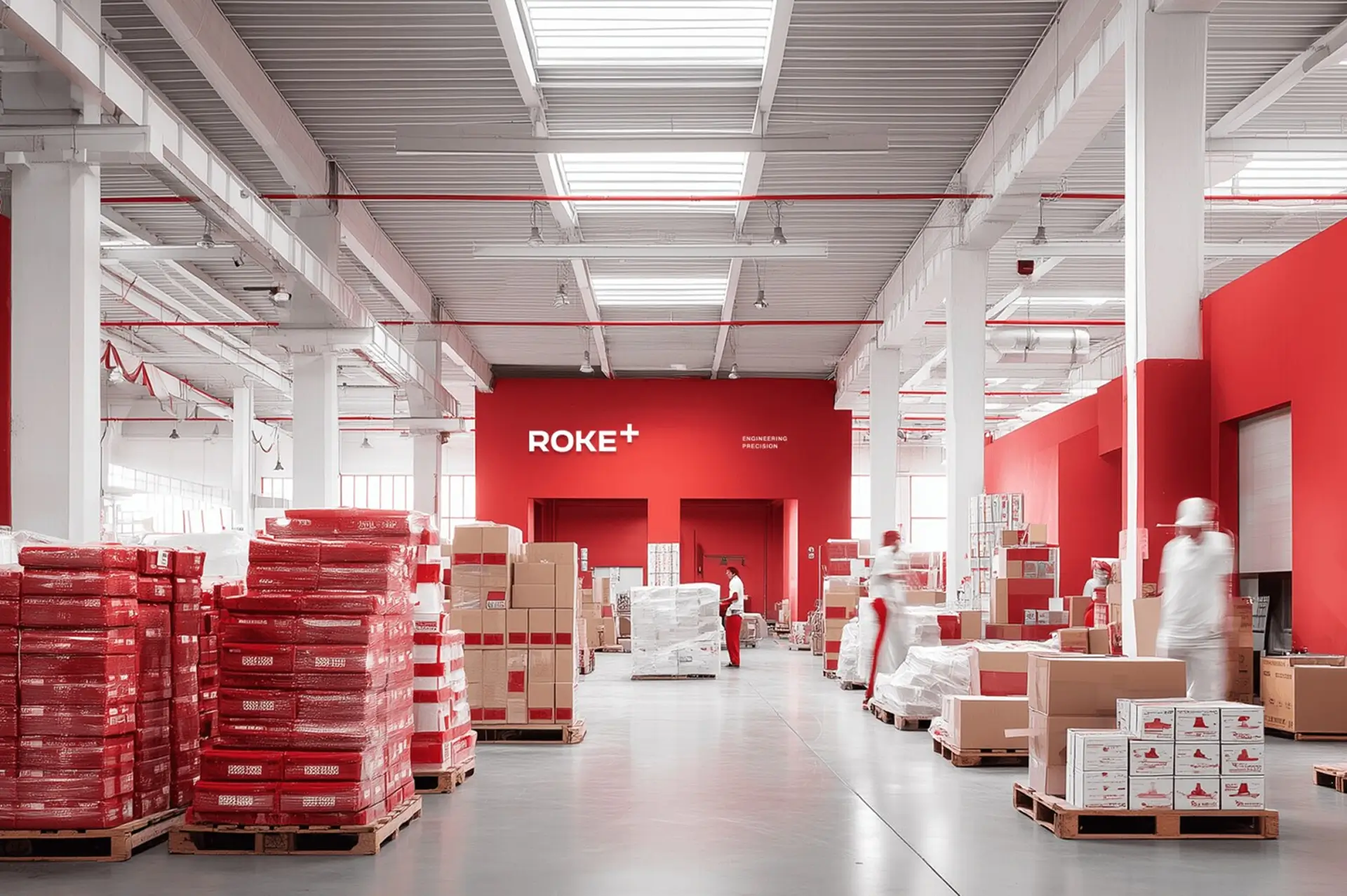 ROKE+ Swiss warehouse signage and environmental branding