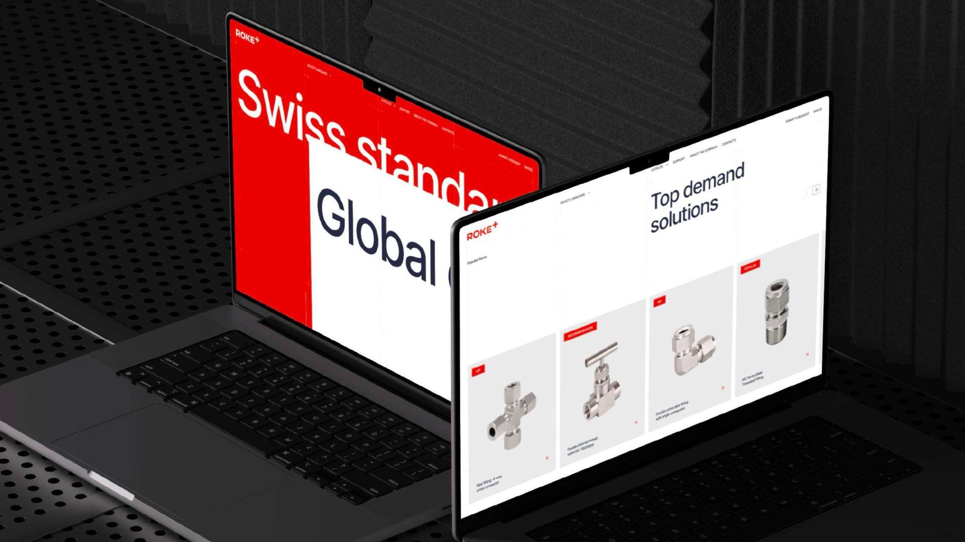 ROKE+ Swiss website – multilingual B2B industrial brand platform rokeswiss.com