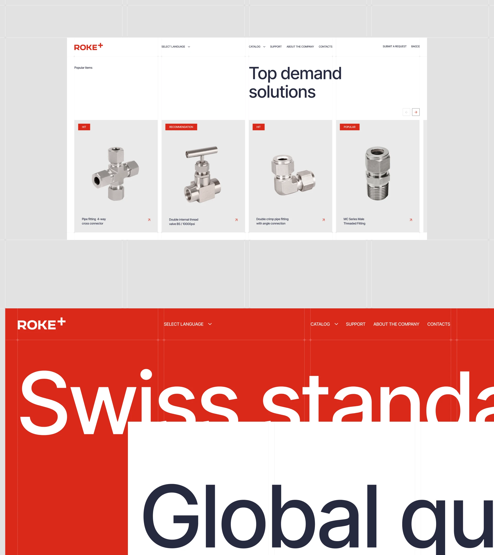 ROKE+ — full statistics page composition with rebar visual