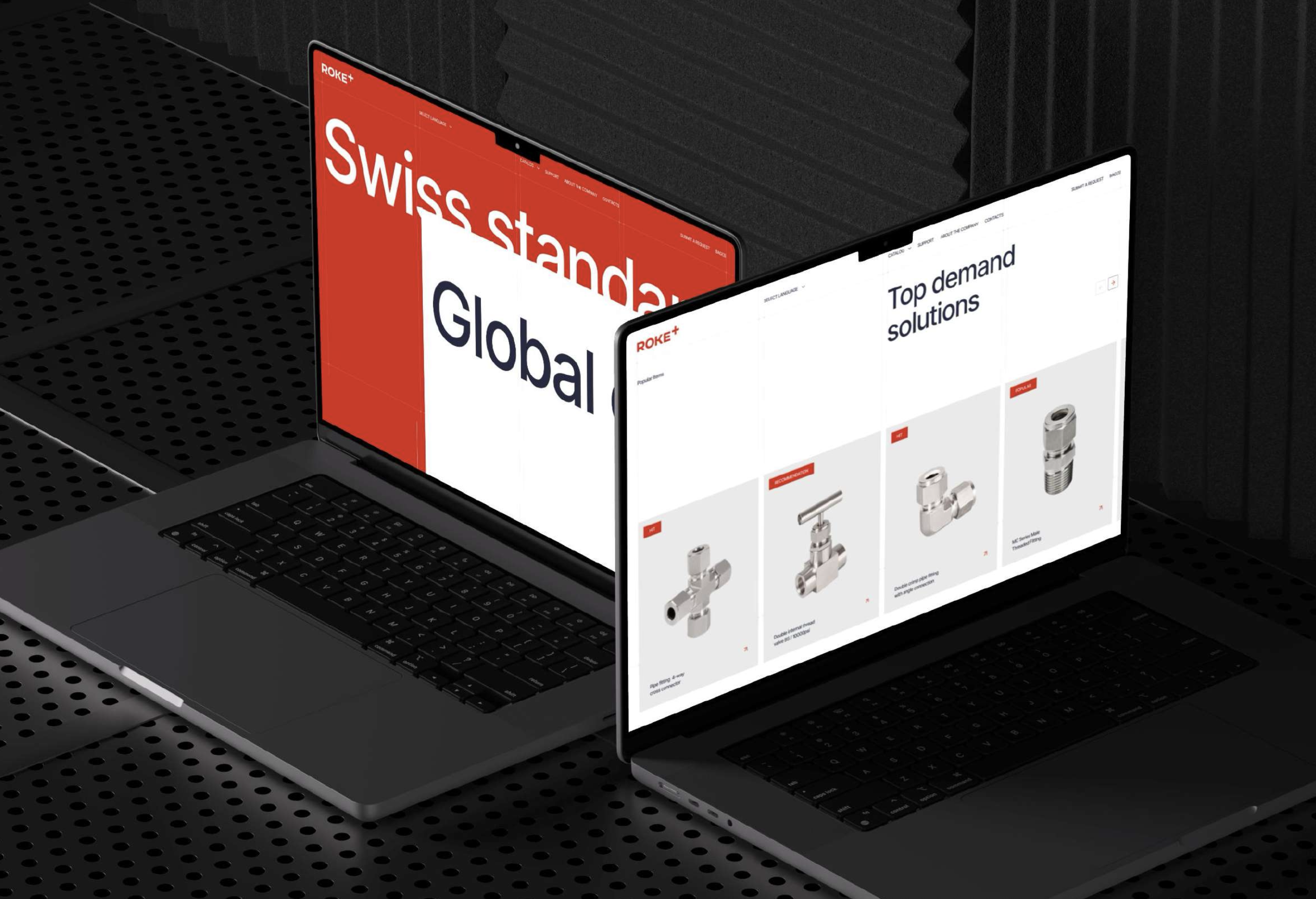 ROKE+ website — laptop hero composition